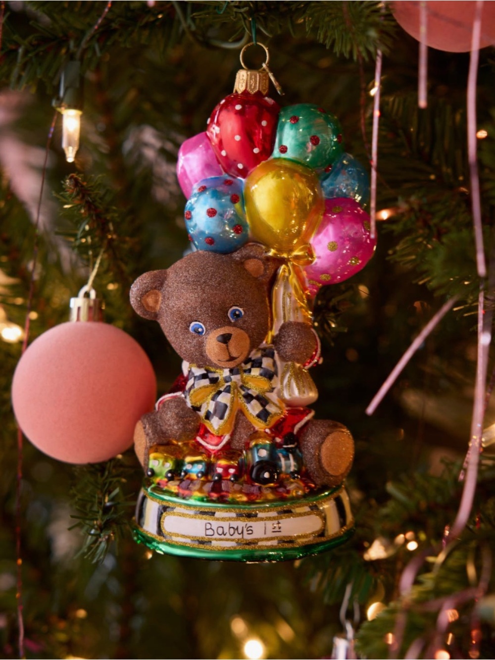 Mackenzie-Childs Baby’s First Christmas Balloon Bear Ornament